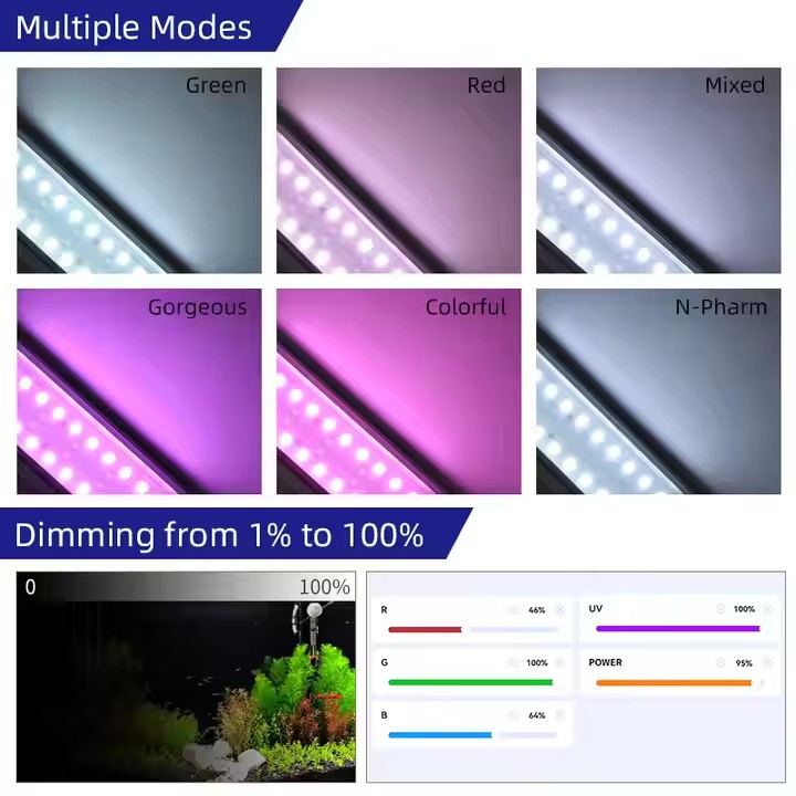 위크 아쿠아 S 시리즈 RGB+UV 풀 스펙트럼 자연  - Live Plant Aquarium 리뷰 및 가격